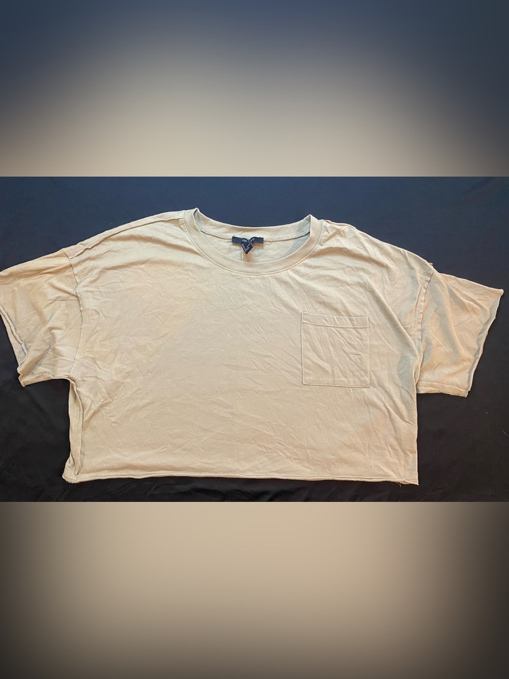 Women's Cropped Pocket Tee - Beige